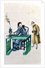 Man with a Long Zither at a Table, with a Servant by School Chinese