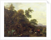 Wooded Landscape with Soldiers Escorting Prisoners, 1656 by Nicolaes Pietersz. Berchem