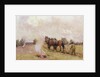 Ploughing Scene with Fires in a Field, 1910 by Jessie Hall