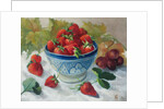 Strawberries in a Blue Bowl by Cristiana Angelini