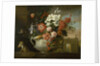 Still life with flowers in an urn, with a monkey, on a ledge, c.1699 by Jakob Bogdani or Bogdany