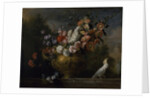 Still life with flowers in an urn, with a cockatoo, on a ledge, c.1699 by Jakob Bogdani or Bogdany