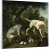 Two pointers belonging to the 3rd Earl of Burlington with dead game in a landscape, 1713 by Alexandre-Francois Desportes
