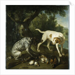 Two pointers belonging to the 3rd Earl of Burlington with dead game in a landscape, 1713 by Alexandre-Francois Desportes