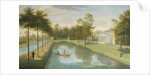 View of the Temple by the water, with the basin and long canal, Chiswick Villa by Pieter Andreas Rysbrack