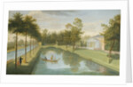View of the Temple by the water, with the basin and long canal, Chiswick Villa by Pieter Andreas Rysbrack