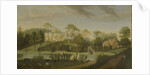 View of the terrace looking across the canal to the side of the villa, Chiswick Villa by Pieter Andreas Rysbrack
