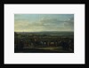 A view of Old Newmarket with figures and horses on the Heath by John Wootton