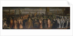 The Dogaressa Marina Morosini-Grimani leaving Palazzo Grimani for her coronation in the Palazzo Ducale, Venice, 1597 by Andrea Vicentino