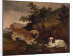 Landscape with spaniel and terrier, 1846 by William Pascoe