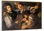 Three men making music, c.1616 by Valentin de Boulogne
