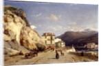 View of the entrance to the harbour, Nice by Francois Antoine Leon Fleury
