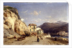 View of the entrance to the harbour, Nice by Francois Antoine Leon Fleury