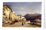 View of the entrance to the harbour, Nice by Francois Antoine Leon Fleury