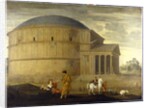 Capriccio view of the Pantheon with the temple of Vespasian by Jean Lemaire