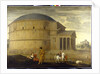 Capriccio view of the Pantheon with the temple of Vespasian by Jean Lemaire