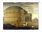 Capriccio view of the Pantheon with the temple of Vespasian by Jean Lemaire