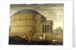 Capriccio view of the Pantheon with the temple of Vespasian by Jean Lemaire