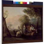 Landscape with cattle and sheep by William Snr. (follower of) Shayer