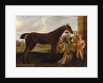 Scamp', a bay racehorse owned by the 3rd Duke of Devonshire and a jockey on a racecourse 1708-30 by John Wootton