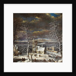 A Village in Winter with Figures on the Ice by Gerard van Edema