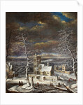 A Village in Winter with Figures on the Ice by Gerard van Edema