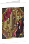 Venetian Senator or Doge presenting his son to his patron saint by Venetian School