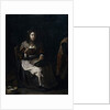 A woman sewing by Michael (attr. to) Sweerts