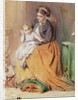 Tick, Tick, Tick - a girl sitting on her mother's lap listening to her gold watch ticking, 1867 by George Elgar Hicks