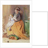 Tick, Tick, Tick - a girl sitting on her mother's lap listening to her gold watch ticking, 1867 by George Elgar Hicks