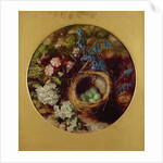 A Still Life with Bird's Nest, Blossom and Bluebells by Henry Stanier