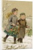 Children Playing in the Snow - Collecting Holly by George Goodwin Kilburne