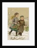 Children Playing in the Snow - Collecting Holly by George Goodwin Kilburne