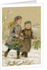 Children Playing in the Snow - Collecting Holly by George Goodwin Kilburne