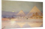 The Pyramids at dusk by Augustus Osborne Lamplough