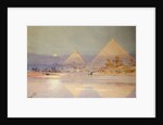 The Pyramids at dusk by Augustus Osborne Lamplough