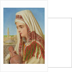 An Arab Woman with a head shawl carrying a water jug by William Gale