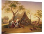 Sheiks drinking Coffee in Front of a Tent, 1842 by Joseph Heicke