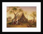 Sheiks drinking Coffee in Front of a Tent, 1842 by Joseph Heicke