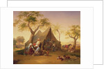 Sheiks drinking Coffee in Front of a Tent, 1842 by Joseph Heicke