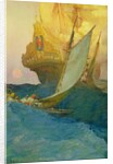 An Attack on a Galleon, 1905 by Howard Pyle