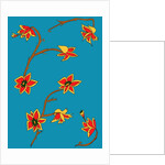 Blue Background Flowers by Daisy de Villeneuve