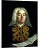 Portrait of George Frederick Handel with a copy of the Messiah, c.1749 by English School