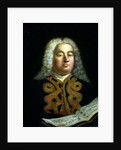 Portrait of George Frederick Handel with a copy of the Messiah, c.1749 by English School
