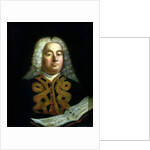 Portrait of George Frederick Handel with a copy of the Messiah, c.1749 by English School