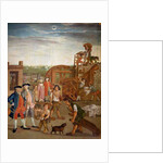 Courtyard with machines for fulling fabrics by Italian School