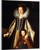 Portrait of Archduchess Maria Maddalena of Austria with her son Ferdinand II, 1622-23 by Justus Sustermans