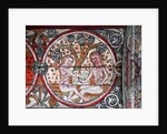 Adam and Eve in Garden of Eden, decoration from Al Stavkirke, Norway by school Scandinavian