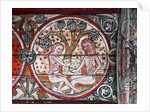 Adam and Eve in Garden of Eden, decoration from Al Stavkirke, Norway by school Scandinavian