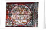 Adam and Eve in Garden of Eden, decoration from Al Stavkirke, Norway by school Scandinavian